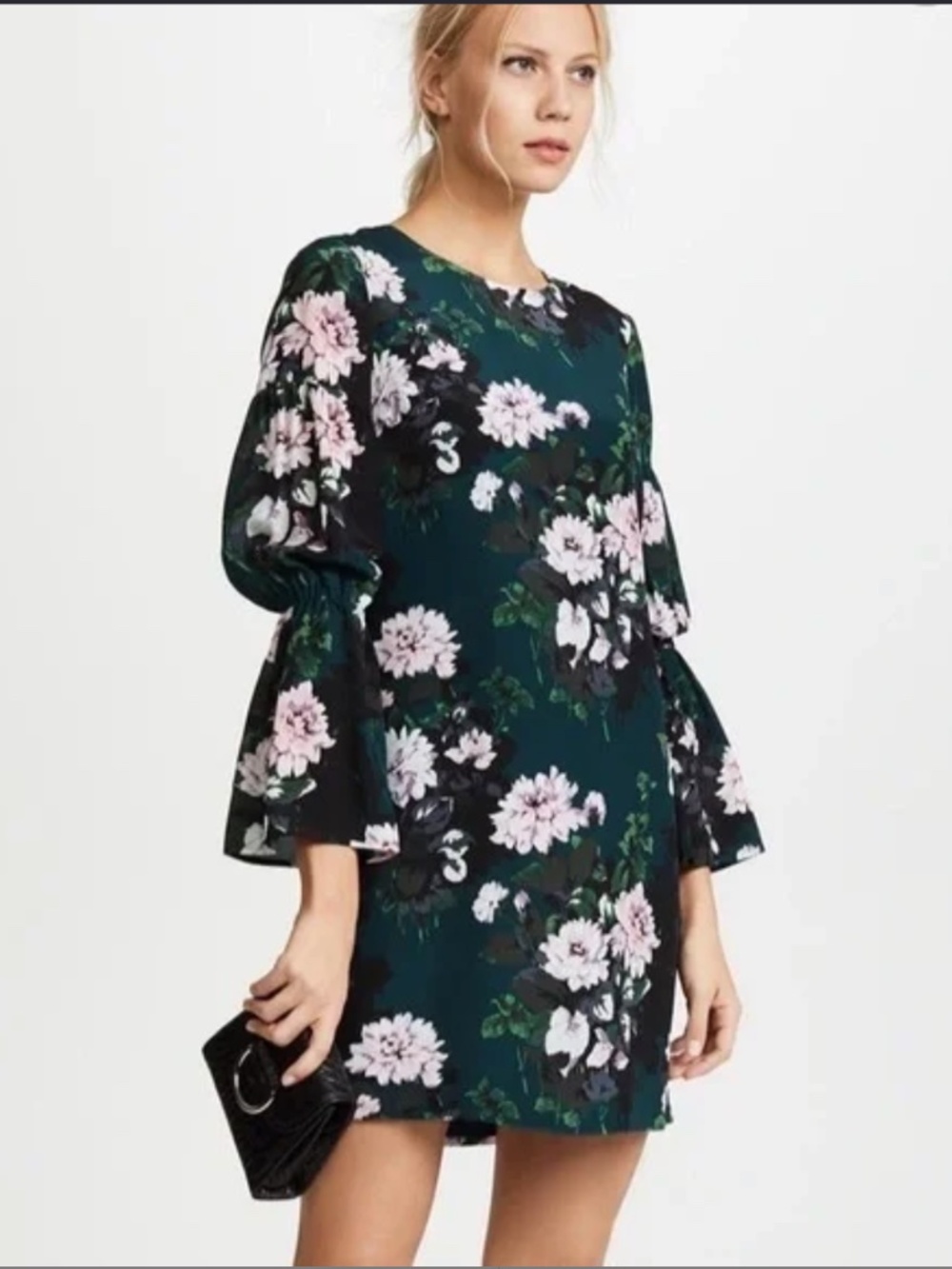 Club Monaco 100% Silk Floral Green Dress | Quiet Luxury | Size 2/S
